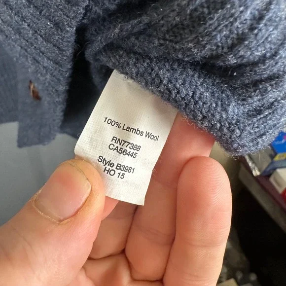 J.Crew Mens Blue Lambswool Fair Isle Shawl Collar Cardigan Sweater B3981 Small - Picture 5 of 9